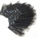 Afro Kinky Nappy Clip in Hair Extensions for Black Women Real Brazilian Virgin Human Hair Clip Ins Natural Color 7pcs/set
